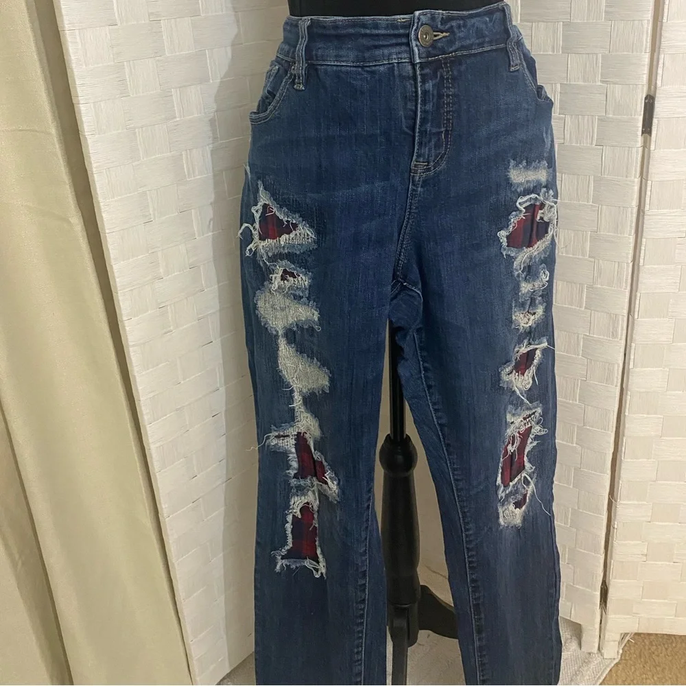 Torrid Distressed Blue Jeans for Women - Picture 3 of 5